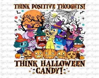 Disney Inside Out Halloween Png, Disney Inside Out Halloween Party Png, Inside Out Png,Disney Think Positive Thoughts Png,Disney Pumpkin Png