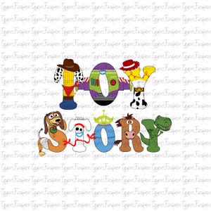 Toy Story Characters Png, Toy Story Friends Png, Disney Woody Jessie Buzz Alien Rex Png, Family Vacation Png, Digital File, Instant Download
