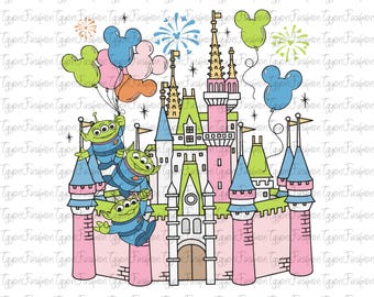 Disney Toy Story Pizza Planet Castle Png, Disney Toy Story Friends Png, Disney Family Vacation Png, Disney Castle Png, Disney Aliens Png
