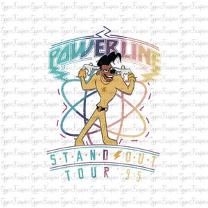 Disney Retro 90s Goofy Shirt, Disney Goofy Powerline Stand Out Tour 95 Png, Goofy Max Powerline Png,Magic Kingdom Png,Disney Powerline Png