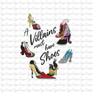 Disney A Villains Must Have Shoes Png, Disney Villains Png, Disney Villains Characters Png, Maleficent Evil Queen Png, Disneyland Girls Trip