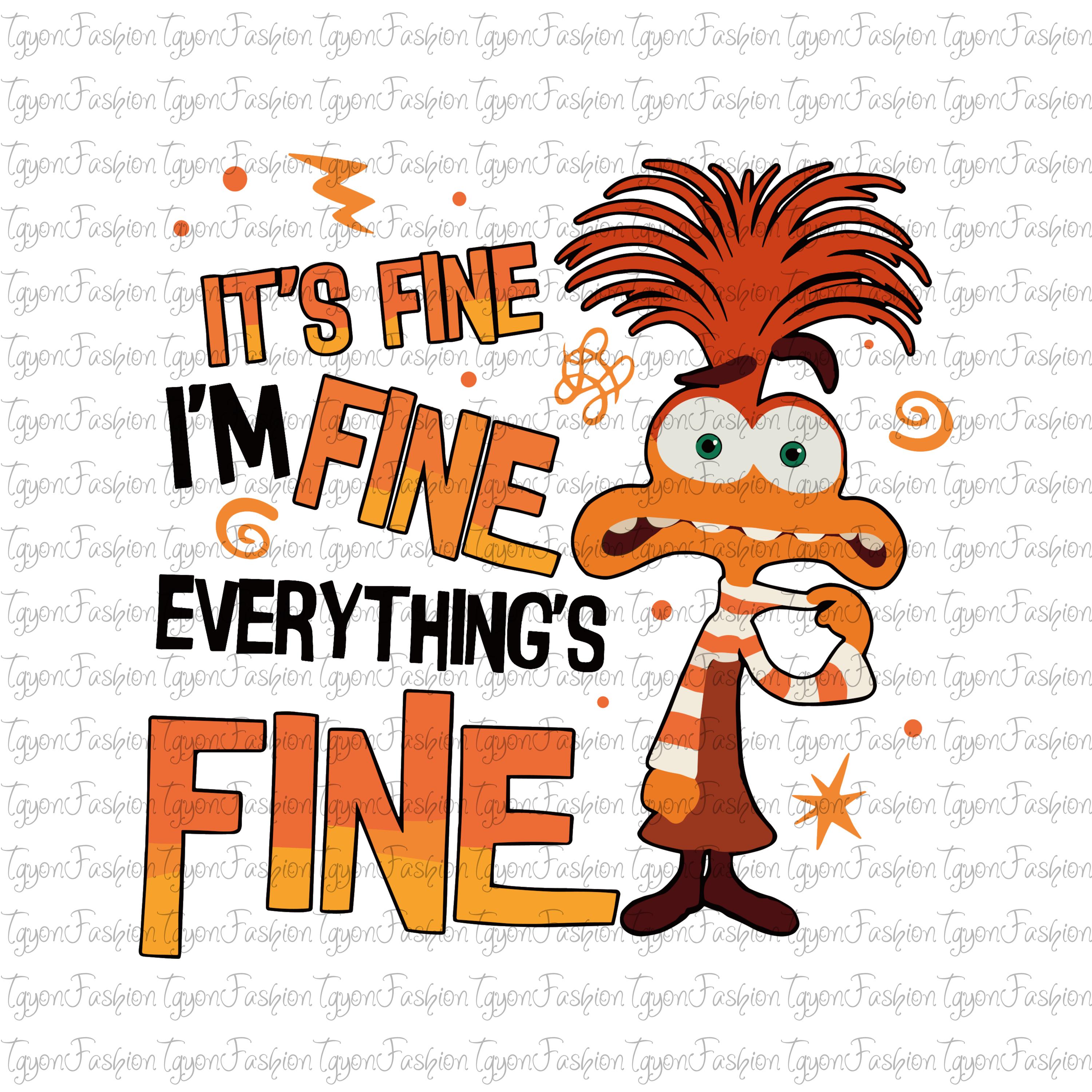 Letrero Con Texto En Inglés It's Fine I'M Fine Everything Is Fine, Decoración De Escritorio De Gato Negro Divertidas Decoraciones De Escritorio