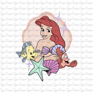 Disney Vintage Ariel The Little Mermaid Png, Little Mermaid Png, Disney Princess Png, Ariel Princess Png, Digital File,Instant Download