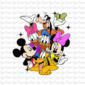 Disney Mickey and Friends Png,Mickey Birthday Png, Mickey Mouse Png, Disney Mickey Minnie Pluto Goofy Donald Png, Instant Download