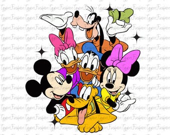 Disney Mickey and Friends Png,Mickey Birthday Png, Mickey Mouse Png, Disney Mickey Minnie Pluto Goofy Donald Png, Instant Download