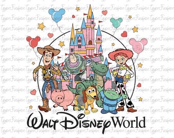 Toy Story Characters Png, Toy Story Friends Png, Disney Woody Jessie Buzz Alien Rex Png, Family Vacation Png, Digital File, Instant Download