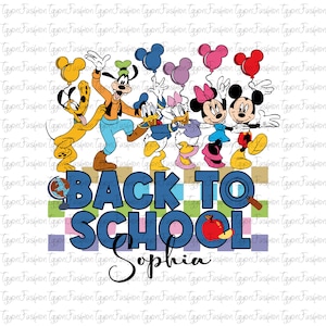 Disney Mickey and Friends Back to School Png, Disney Mickey First Day of School Png, Disney First Grade Teacher Png,Disney School Season Png