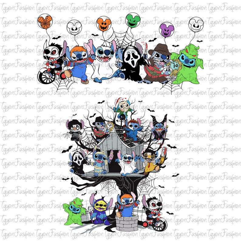 Disney Stygn Ballong Halloween PNG, Disney Skräck Halloween PNG, Disney Pumpa PNG, Disney Läskiga PNG, Bus eller Treat PNG, Halloween Fest PNG bild 1