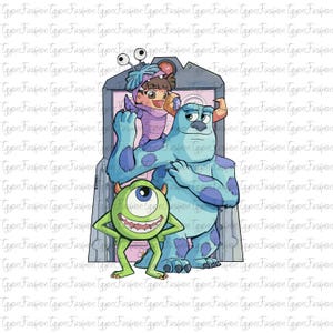 Disney Monsters Characters Watercolor Png, Disney Monsters Png, Disney Mike Png,Disney Sully Png, Monster Inc Png, Monsters University Png