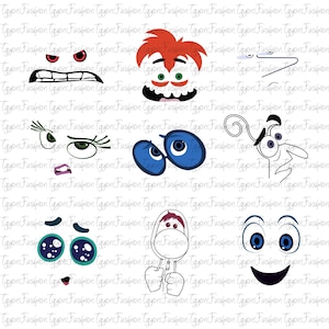 Disney Inside Out Characters Face Bundle Png,Inside Out 2 Png,Today I Feel All The Feels Png, It&#39;s Okay To Feel All The Feels Png, Anger Png
