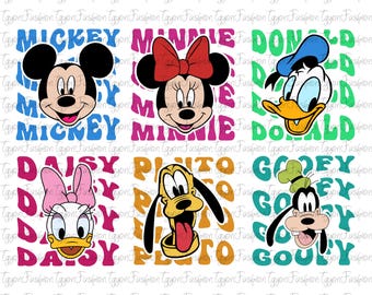 Paquete de Mickey y amigos de Disney Png, Cumpleaños de Mickey Png, Mickey Mouse Png, Disney Mickey Minnie Pluto Goofy Donald Png, Descarga instantánea
