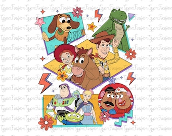 Toy Story Characters Png, Toy Story Friends Png, Disney Woody Jessie Buzz Alien Rex Png, Family Vacation Png, Digital File, Instant Download
