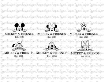 Paquete de Mickey y amigos de Disney Png, Cumpleaños de Mickey Png, Mickey Mouse Png, Disney Mickey Minnie Pluto Goofy Donald Png, Descarga instantánea