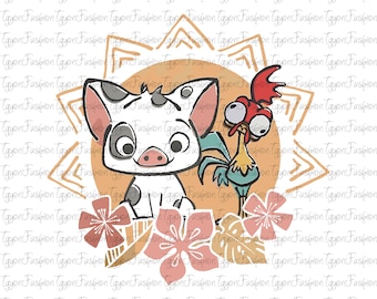Disney Moana Png, Disney Moana Princess Png, Disney Moana Characters Png,Hei Hei and Pua Png,Magic Kingdom Matching Png,Disney Girl Trip Png