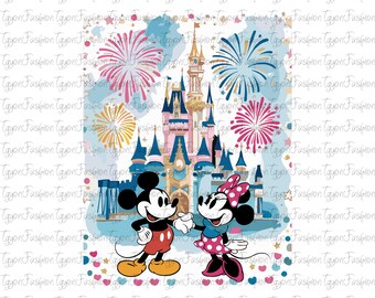 Mickey y sus amigos de Disney (Png), Castillo de Mickey (Png), Mickey Mouse (Png), Torre Eiffel de Disney (Png), Viaje de niña al castillo de Disney (Png)