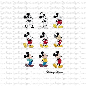 Disney Vintage Musse Pigg Png, Musse Pigg Födelsedag Png, Retro Musse Pigg Png, Disney Musse Pigg Minnie Pluto Långben Donald Png, Direkt Nedladdning bild 1