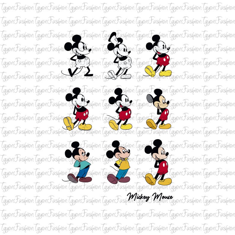 Disney Vintage Musse Pigg Png, Musse Pigg Födelsedag Png, Retro Musse Pigg Png, Disney Musse Pigg Minnie Pluto Långben Donald Png, Direkt Nedladdning bild 1