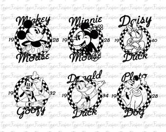 Paquete de cuadros de Disney Mickey y sus amigos PNG, cumpleaños de Mickey PNG, Mickey Mouse PNG, Mickey Minnie Pluto Goofy Donald Png, descarga instantánea