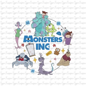 Disney Monsters Characters Watercolor Png, Disney Monsters Png, Disney Mike Png,Disney Sully Png, Monster Inc Png, Monsters University Png
