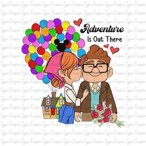 Disney Up Png, Carl and Ellie Png, Up Movie Png, Adventure Awaits Rainbow Balloons Png, My Greatest Adventure Png, Her Carl His Ellie Png