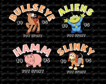 Paquete de personajes de Toy Story Png, amigos de Toy Story Png, Disney Woody Jessie Buzz Rex Png, vacaciones familiares Png, archivo digital, descarga instantánea