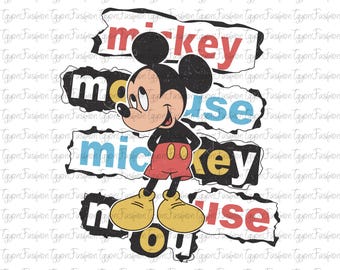 Disney Vintage Mickey Mouse Png, Mickey Birthday Png, Retro Mickey Mouse Png, Disney Mickey Minnie Pluto Goofy Donald Png,Instant Download