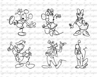 Paquete de Mickey y amigos de Disney Png, Cumpleaños de Mickey Png, Mickey Mouse Png, Disney Mickey Minnie Pluto Goofy Donald Png, Descarga instantánea