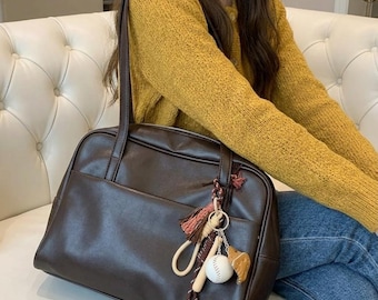 Vintage Style Large Capacity Tote Bag – Women’s Single Shoulder Everyday Underarm Bag