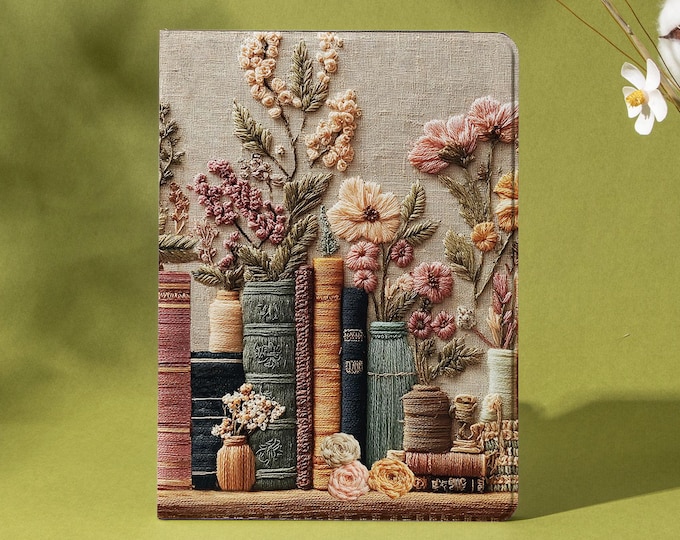 Embroidery Printing iPad Case With Pen Slot, iPad 2025 11/10th Case, iPad Air 7/6/5/4 Case, iPad Pro 11"12.9"13" Case, iPad Mini 6/7 Case