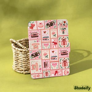 女の子向けピンクスタンプ Kindle Paperwhite 12インチ 7インチケース Koboケース Oasisケース 自動ウェイク Kindleケース ストラップ付き Fire HDケース Kindleカバー ギフト