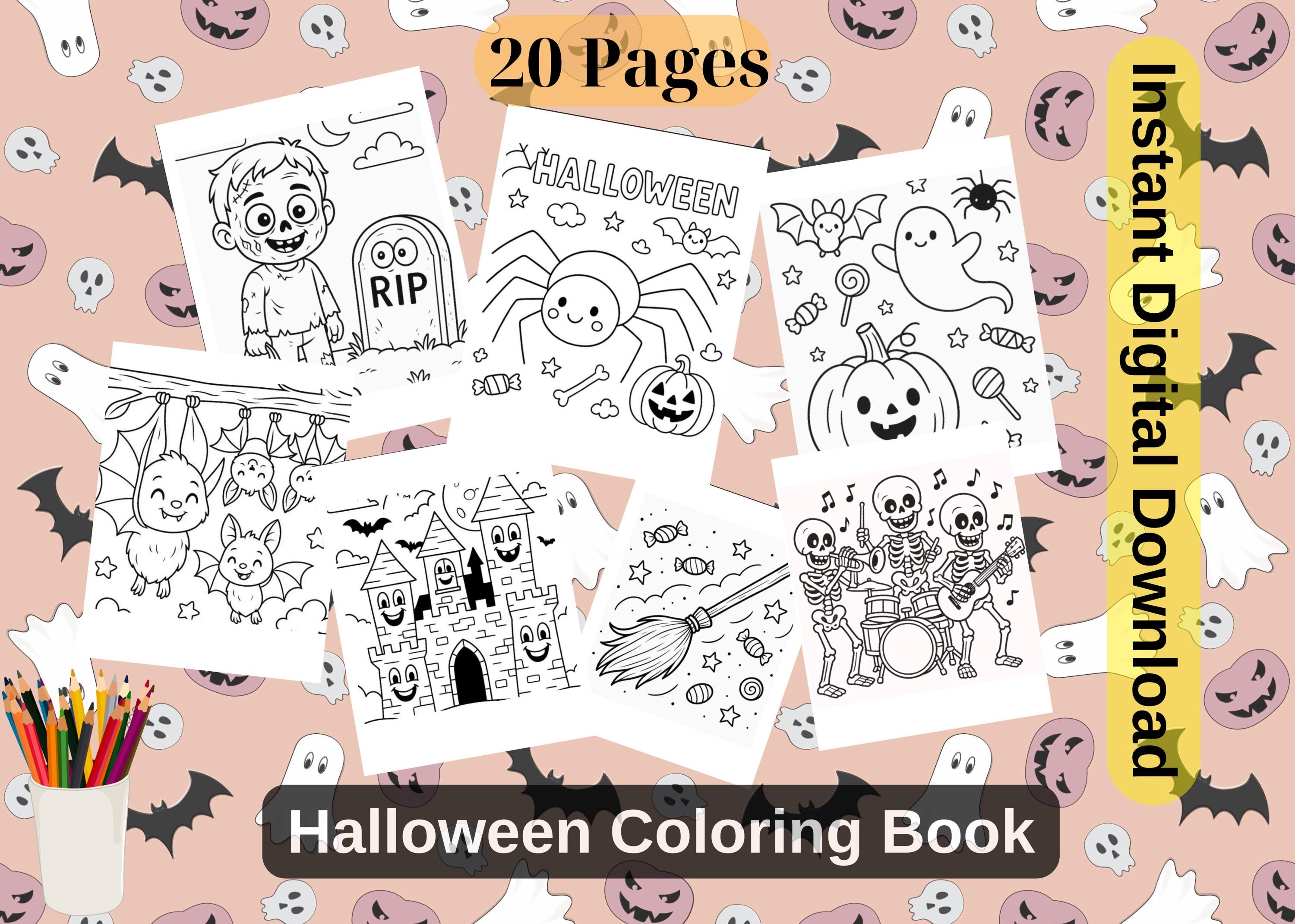 Halloween Ausmalbilder für Kinder – Gruselige Printable Designs zum