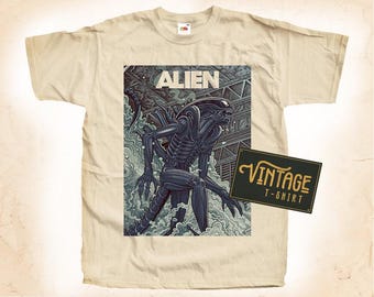 ALIEN V3 T Shirt Tee Natural Vintage 100% Cotton Movie Poster All