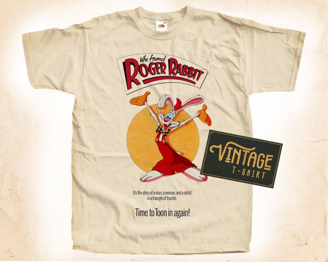 Who Framed Roger Rabbit V1 T Shirt Tee Natural Vintage Cotton Movie ...