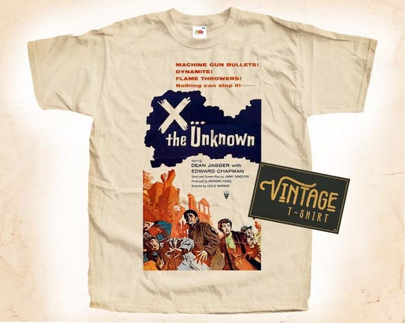 X...the Unknown T Shirt Tee Natural Vintage Cotton Movie Poster 