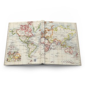 Weltkarte Hardcover Notizbuch, Geschenk für Entdecker, Reisetagebuch, Reisetagebuch, Abenteuer, Reisegeschenk, Reiseandenken, Studenten, Lehrer
