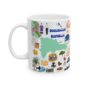 Dominican Republic Ceramic Coffee Mug: Colorful Souvenir Drinkware