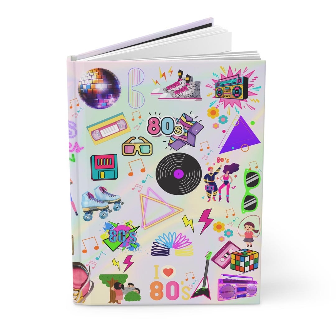 Retro 80s Hardcover Journal - Perfect for Note-taking, Gift for Music ...