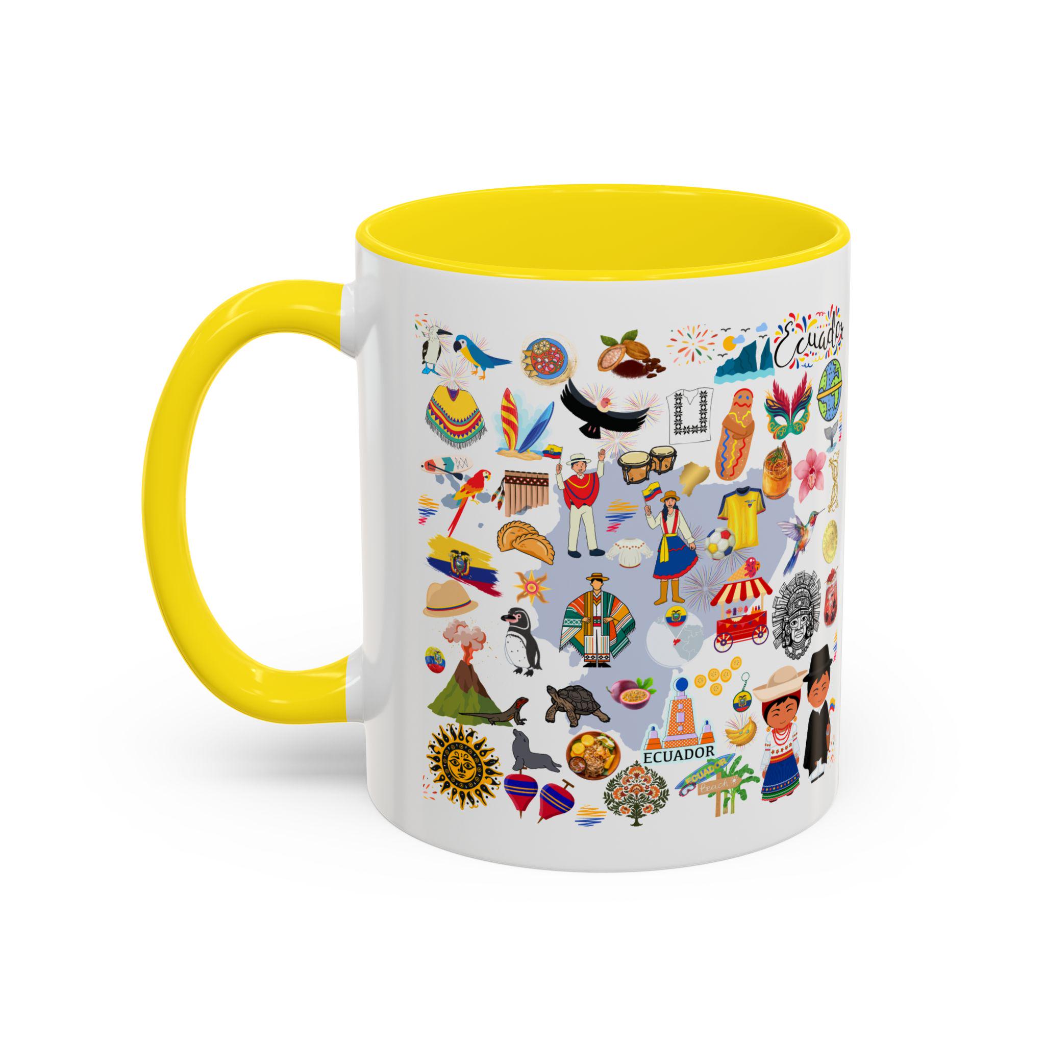 Ecuador Coffee Mug, Gift for Travelers, Ecuador Souvenir Cup, Unique Coffee Lover's Mug, Celebrate Ecuadorian Culture