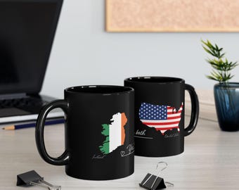 Ireland USA Flag Mug: Dual Heritage Coffee Cup