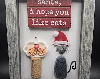 Weihnachtssteinkatze-Schattenkasten