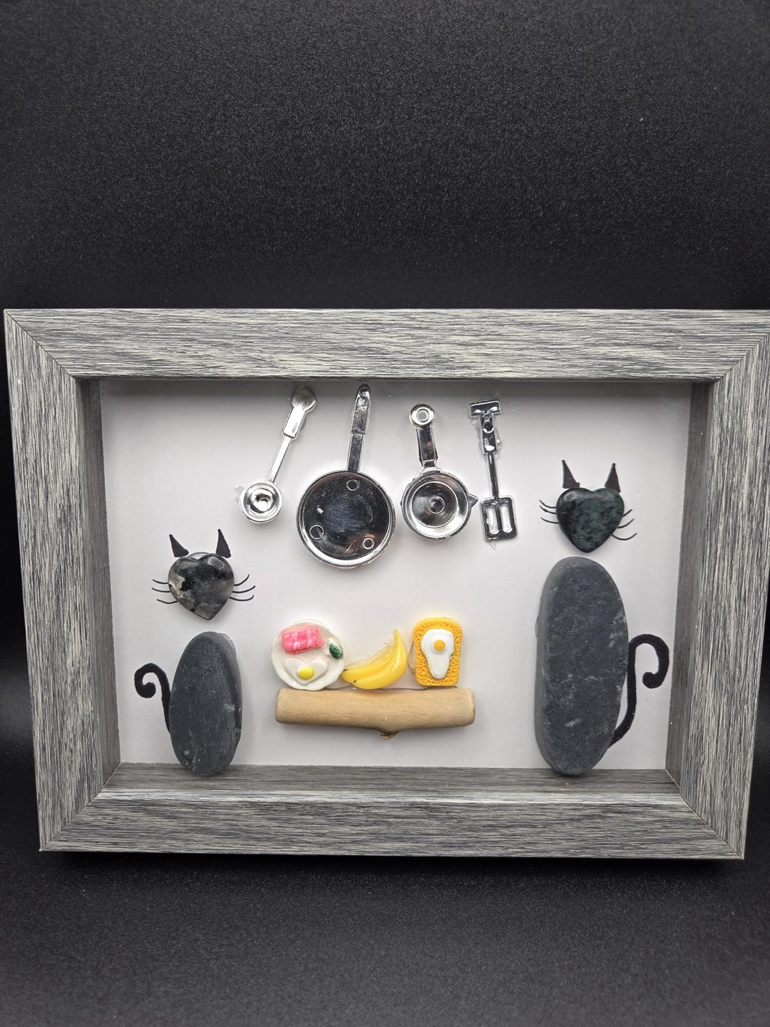 Breakfast at Home Cat Shadow Box Art - Etsy