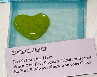 Worry Stone, Remembrance Heart, I Love You, Friendship Pocket Hug, Co-Worker, Green Comfort Heart, Grave Stone Marker, Tombstone