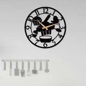 Kitchen, Cafe, Restaurant Numerals Metal Wall Clock –Stylish Design, Durable Construction, Silent Quartz Movement, Perfect for Dining Spaces