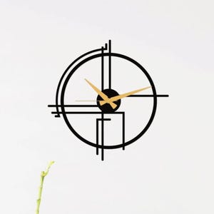 Querencia Silent Metal Wall Clock – Elegant Black, Gold, Silver Design, Luxury Home Decor, Modern Statement Piece for Living Room & Office