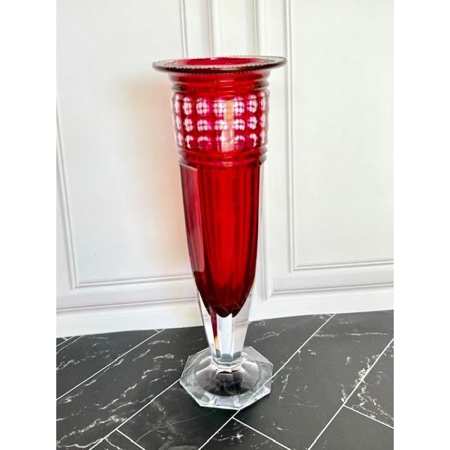 Val Saint Lambert Red Vase - Etsy
