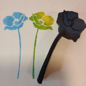 Poppy Flowers Foam Stamps Set of 2 - Custom Wholesale Art Foam Stamps AFS