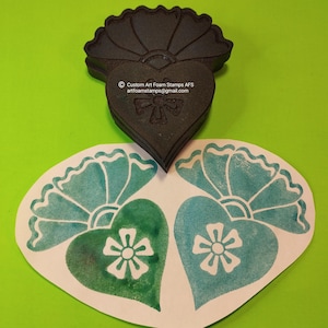 Heart Flower Foam Stamps Set of 2 - Custom Wholesale Art Foam Stamps AFS