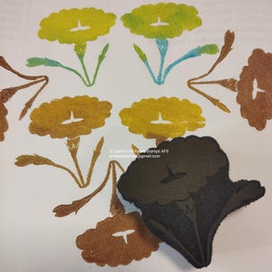Morning Glory Flowers Foam Stamps Set of 2 - Custom Wholesale Art Foam Stamps AFS