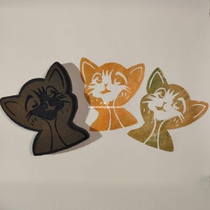 Lovely Thoughtful Cat Foam Stamps Set of 2 - Custom Wholesale Art Foam Stamps AFS