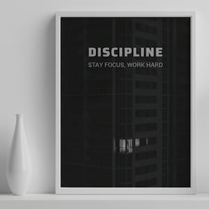 Motivational Poster: Stay Focused & Work Hard - Inspiring Wall Art for Home or Office